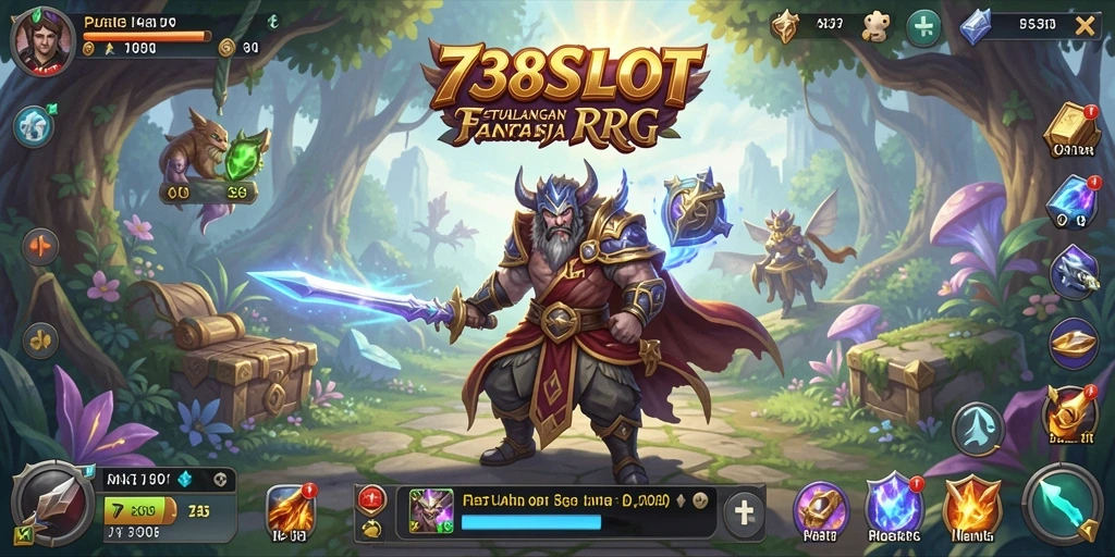 Tampilan gameplay RPG 738SLOT yang menarik dan penuh warna.