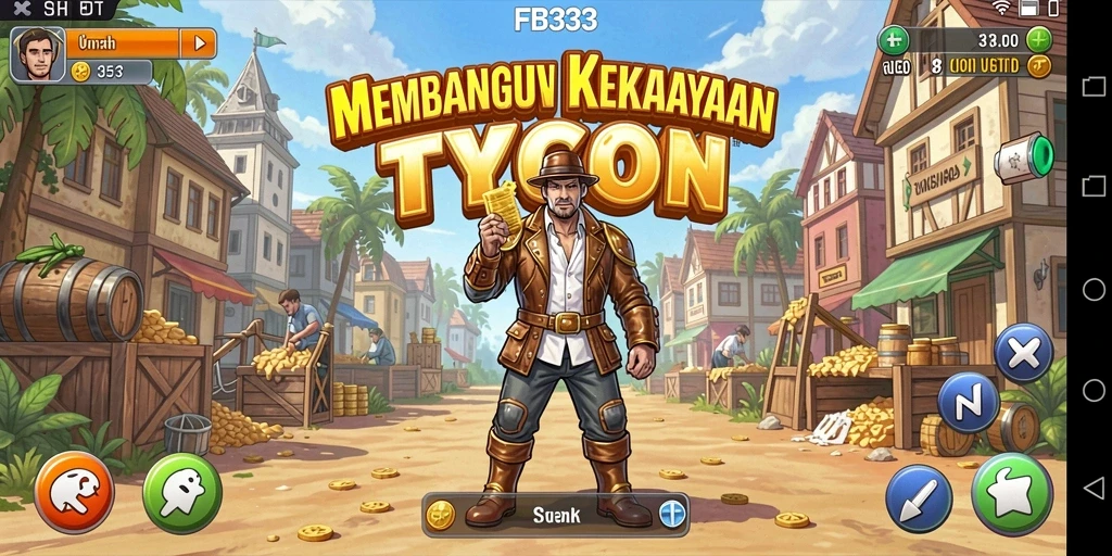 Tampilan menarik dari gameplay FB333 yang menampilkan berbagai bisnis yang dikelola.