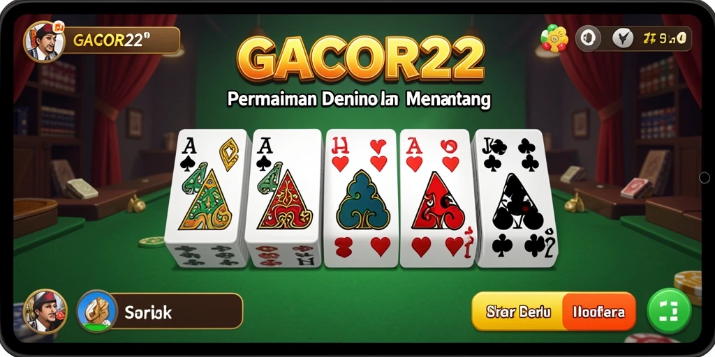 Tampilan gameplay seru di GACOR22 dengan fitur domino menarik.