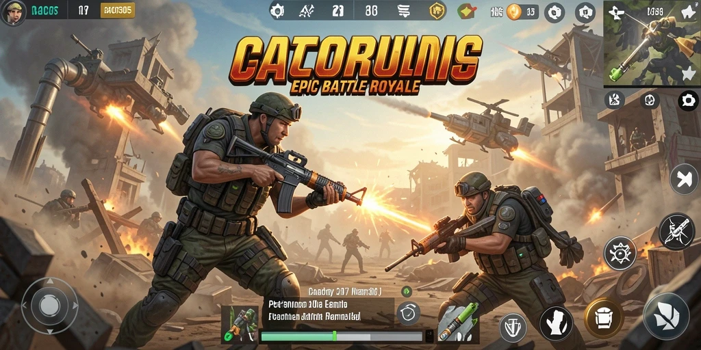 Tampilan gameplay GACOR305 yang mendebarkan dalam pertempuran Battle Royale.