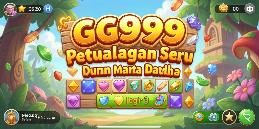 Tampilan gameplay GG999 yang penuh warna dan menarik dalam genre Match-3.