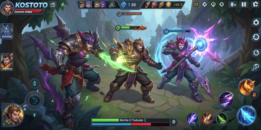 Tampilan gameplay KOSTOTO yang intens dan mendebarkan.