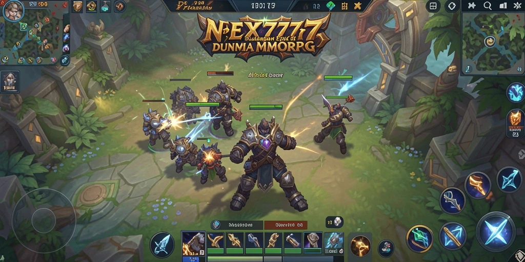 Screenshot NEX777 menampilkan aksi seru dalam dunia MMORPG yang luas.