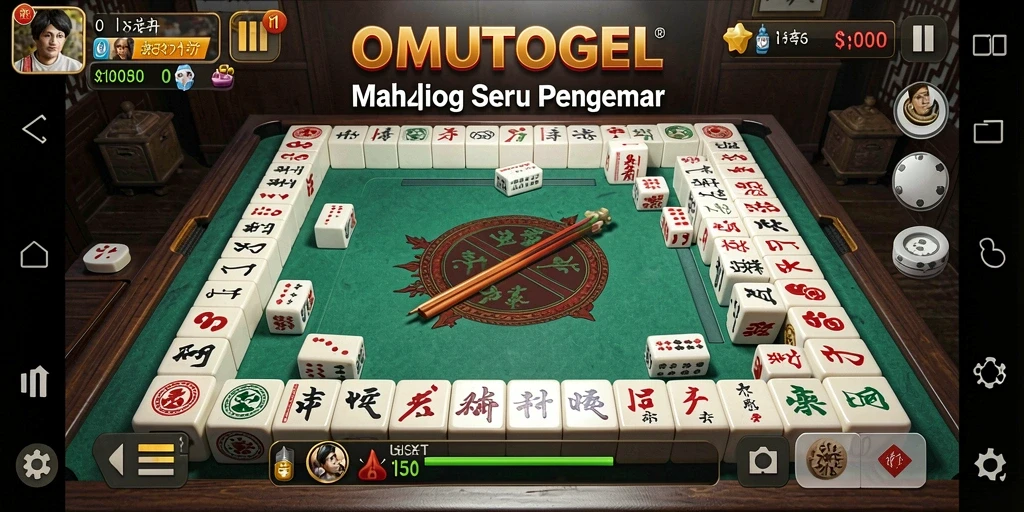 Tampilan gameplay Mahjong yang menarik dalam OMUTOGEL.