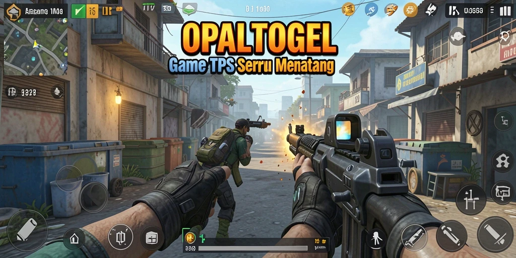 Screenshot gameplay OPALTOGEL menampilkan aksi seru dalam pertempuran TPS.