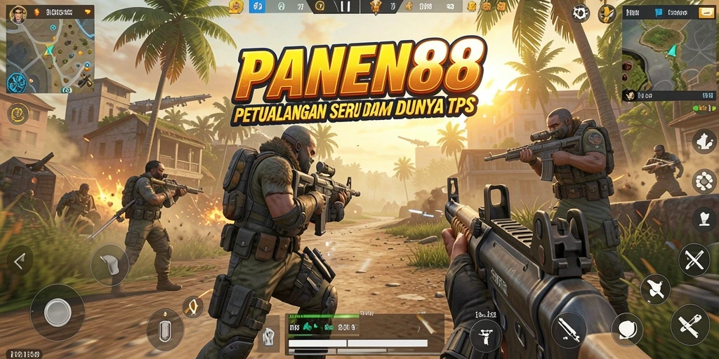 Screenshot PANEN88 menampilkan aksi seru dalam gameplay TPS.