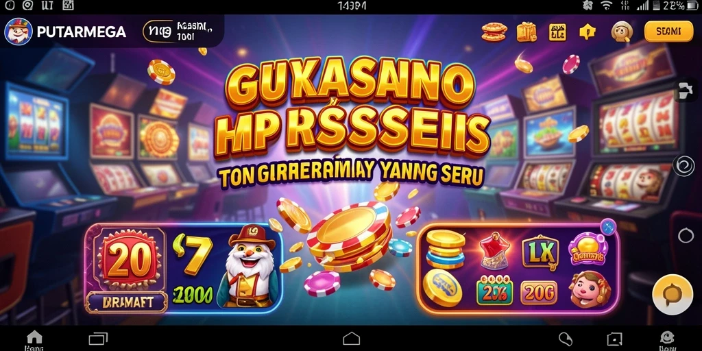 Tangkapan layar dari gameplay Kasino PUTARMEGA yang menampilkan banyak pilihan permainan.