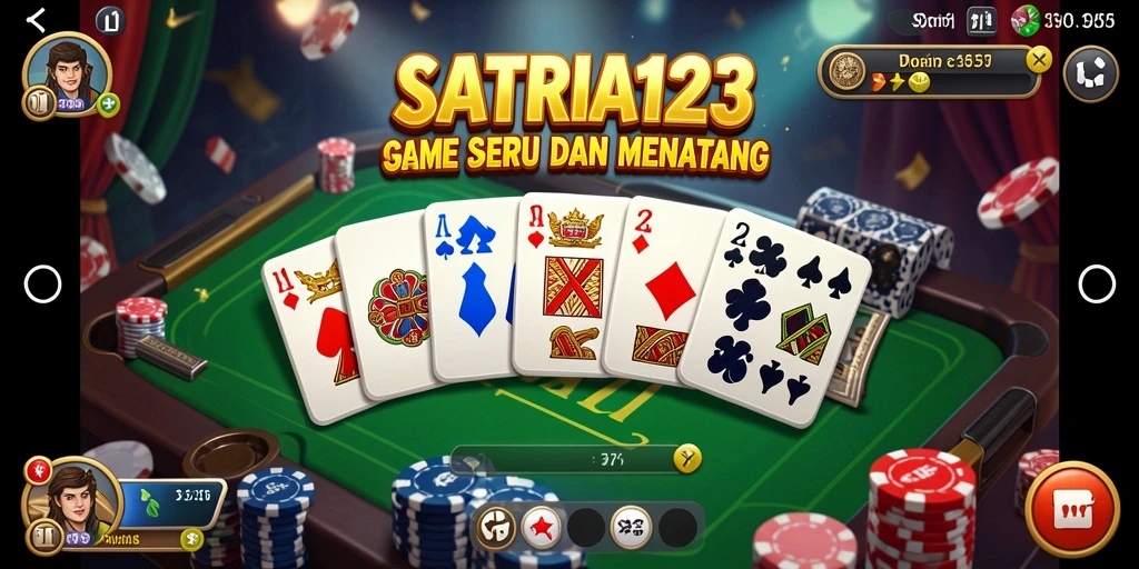 Tampilan menarik dari gameplay SATRIA123 saat bermain Domino.