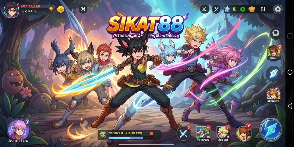 Tampilan gameplay SIKAT88 dengan karakter anime yang menarik.