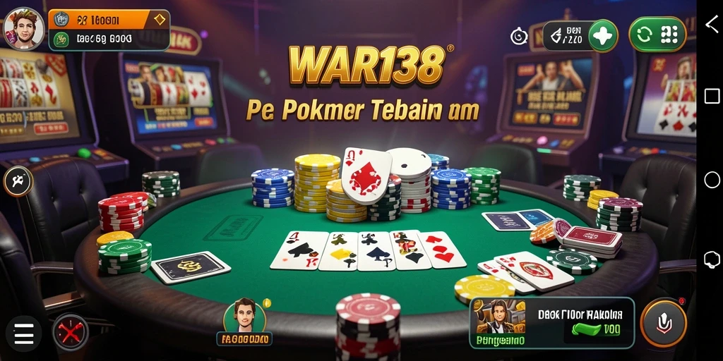 Screenshot permainan WAR138 menampilkan gameplay Poker yang seru dan kompetitif.