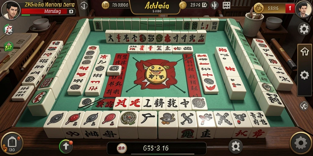 Tampilan gameplay ZK6 yang menarik dan penuh tantangan Mahjong.